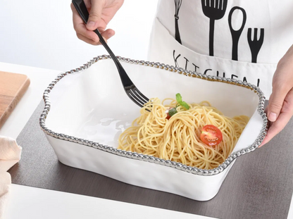 PPB Silver Salerno - Rectangle Baking Dish (2658W)