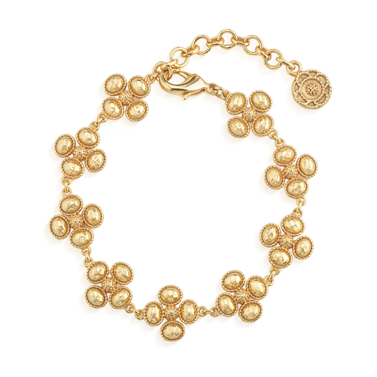 Berry - Clover Linear Bracelet - 7" - Gold