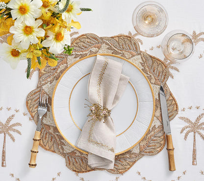 KSB Winding Vines Placemat - Ivory, Natural & Gold