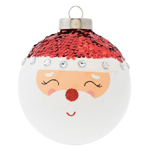 K&A Jolly Santa Face Round Ornament