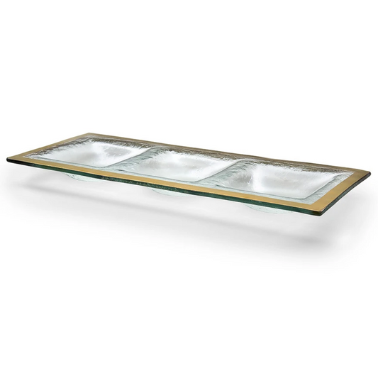 Roman Antique Gold - Three Section Tray 14"