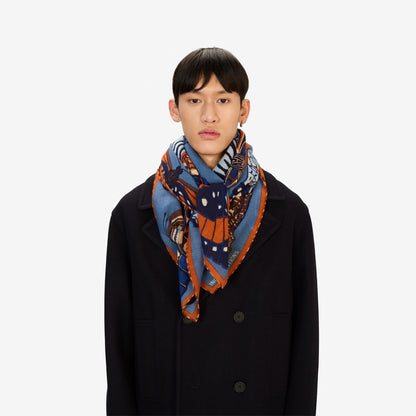 Square Scarf Etole 130 - Papillions - Duck Blue