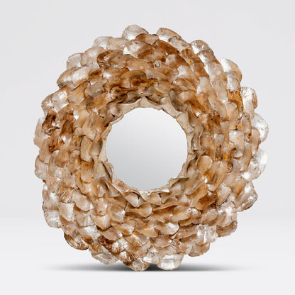 Venus Champagne Saddle Oyster Shell Mirror 45"