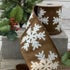 D.S 4"x5yds Faux Dupion Matte Glitter Snowflake