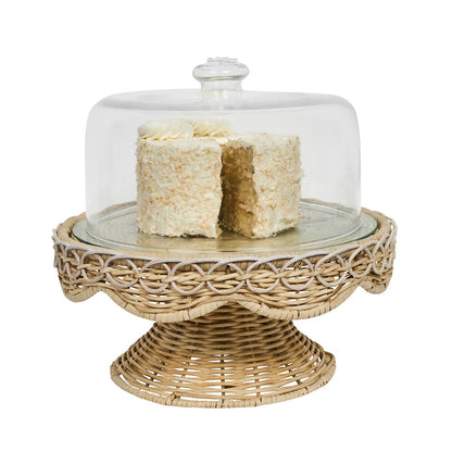 Provence Rattan - Whitewash - Cake Stand 13.75"