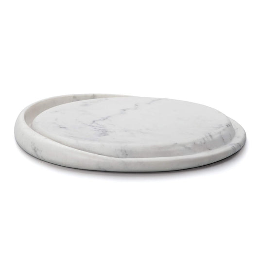 SMP Round White Marble Cutting Board 11"