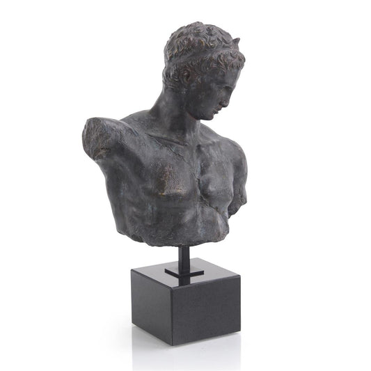 Greek Bust on Black Marble Base 20.5"
