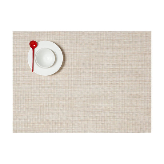 Mini Basketweave Rectangle Placemat 19" - Parchment