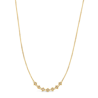 Textile Row Silver Diamond Necklace in 18k Gold