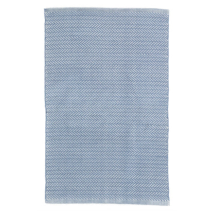 Herringbone Handwoven Indoor/Outdoor Rug - Denin & Ivory 2x3