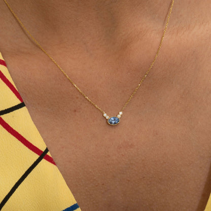 JKD N - Ceylon Sapphire Dew Necklace; 14kt YG