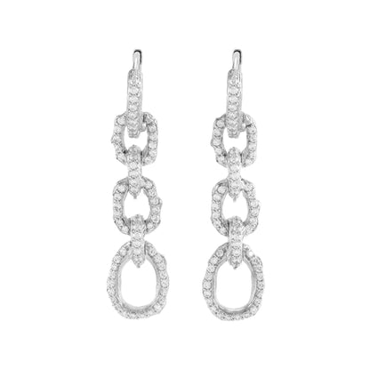 MAR-E Enchanted Forest Link Sterling Earrings with Diamonds