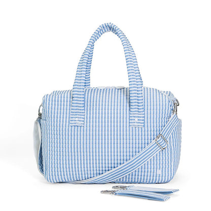 Quilted Stroller Bag Bundle - 3 Pc Set - Pimlico Stripe - Chambray