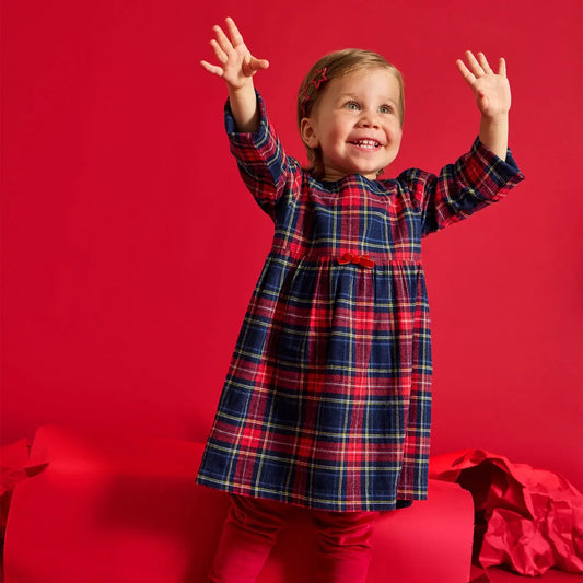 Holiday Plaid Flannel Dress & Leggings -