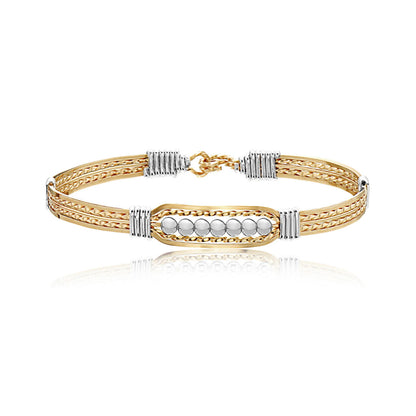 Power of Prayer Wide Bracelet - Gold with Silver Wraps (Retired Color)