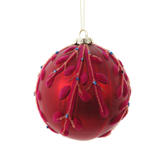 Textured Foilage Ball - Red
