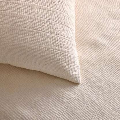 Savannah Coverlet & 3 Euro Sham Set - Ecru - King 110"x97"
