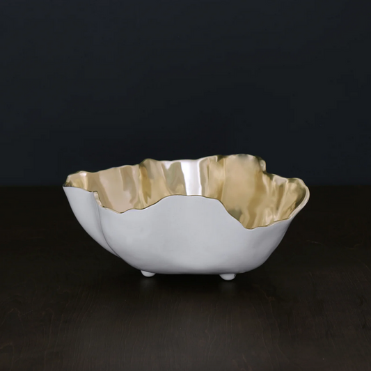 Thanni - Soho - Onyx Large Bowl in White & Gold
