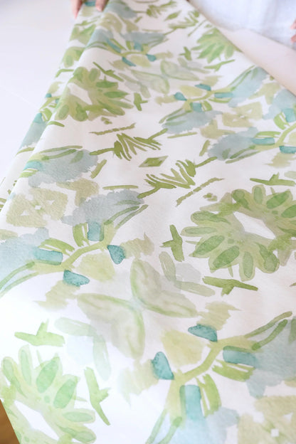 Wildflowers: White & Apple Green Pillow