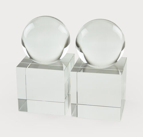 TZD Crystal Sphere Bookends - Set of 2