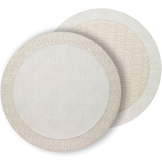 Halo Reversible Round Placemat 15" - Antique White & Cream