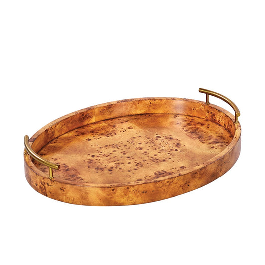 Oval Serving Tray - Rustic Burl