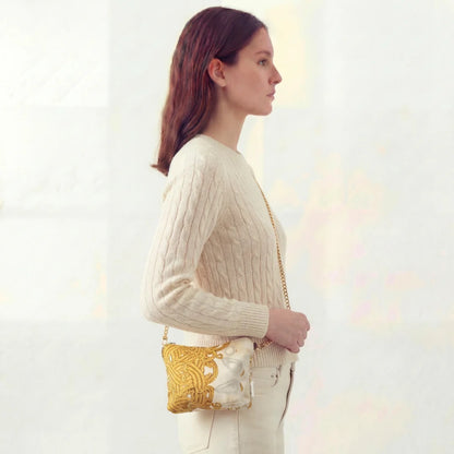 CC Logo Ivory Vintage Scarf Crossbody Bag