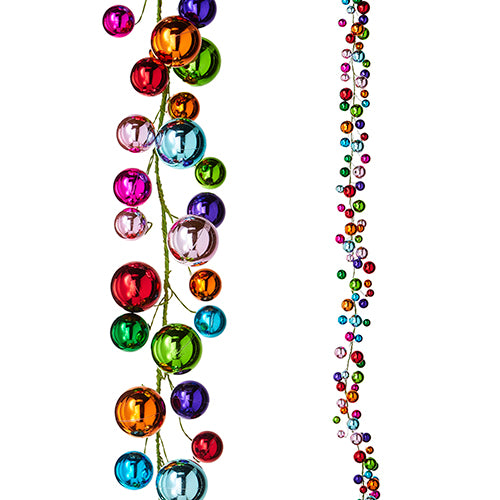 RZI Wired Multicolor Plastic Ball Garland 6'