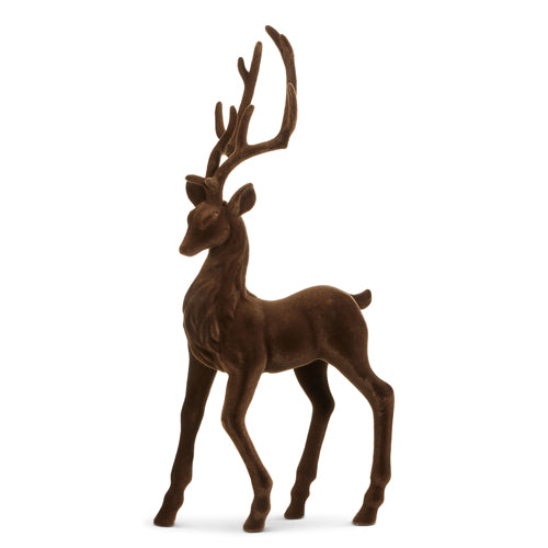 RZI Large Brown Flocked Deer 25"