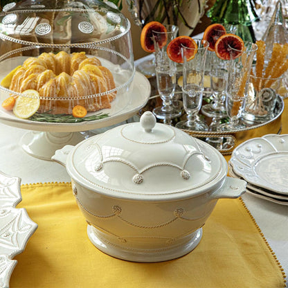 JLK Berry and Thread - Whitewash - Lidded Casserole Dish 10"
