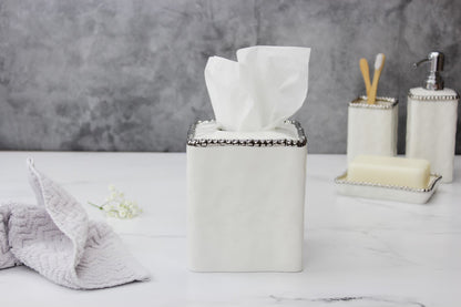 PPB Silver Salerno - Square Tissue Box (2716W)