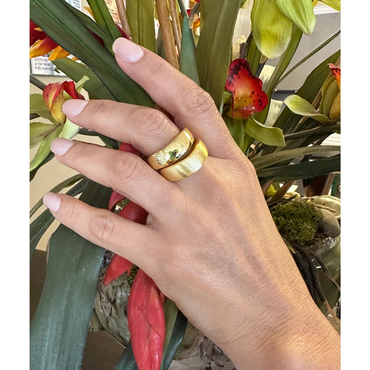 Orla Brushed & Shiny Duo Rings - Set of 2