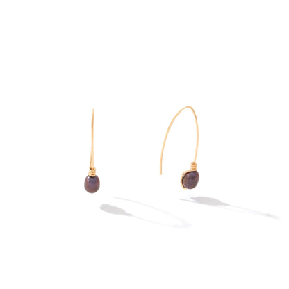 Simplicity Earrings - Gold with Peacock Pearls
