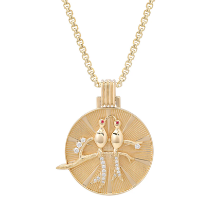 HRJ C Love Birds Medallion - 14KYG