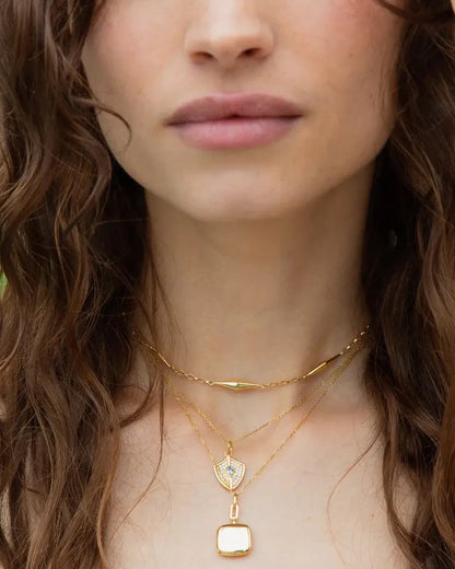 MRK "Viv" Slim Gold Locket Necklace - 18KYG