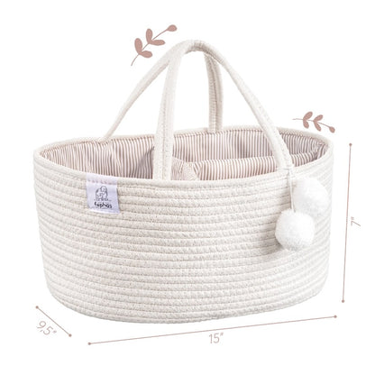 Rope Diaper Caddy - Off White 15"