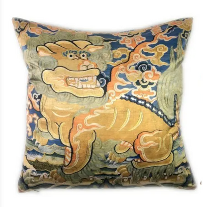 Tibetan Embroidery Lion A Pillow - 26" X 26"