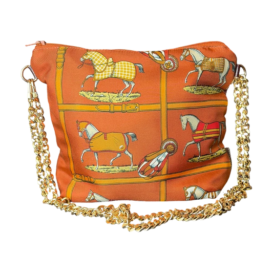 VLU - Petits Chavaux Orange Vintage Scarf Crossbody Bag