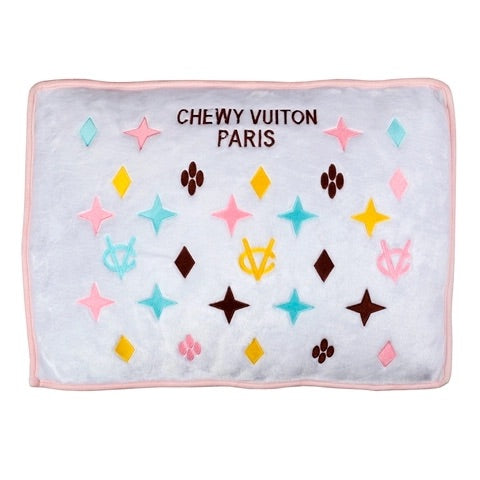 White Chewy Vuiton Soft Washable Dog Bed - Small 24x18