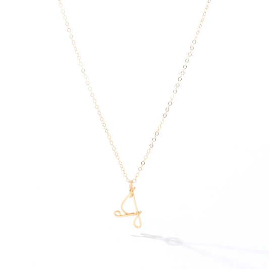 Initial Pendant Necklace - 14k Gold Wire