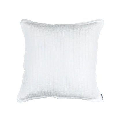 Tessa Quilted Euro Pillow - White Linen 26x26