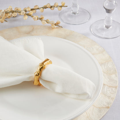 Aluminum Bamboo Napkin Ring - Gold - 1.5"