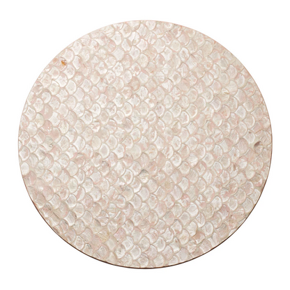 KSB Camellia Capiz Shell Round Placemat - Blush 15" (Retired)