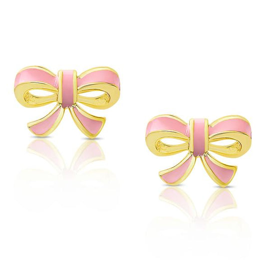 LYN Pink Bow Stud Earrings (279E-PK)
