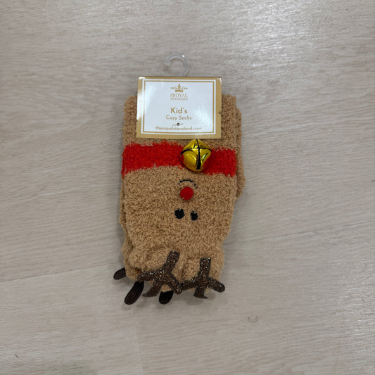 Kid's Rudolph Jingle Bell Cozy Socks