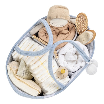 Rope Diaper Caddy - Misty Blue 15"