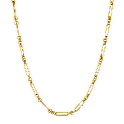 TSJ N - Small Alternating Paperclip Chain 16"