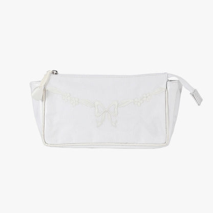 Floral Bow Makeup Bag