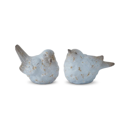 Single Weathered Blue Terracotta Bird 4.5"
