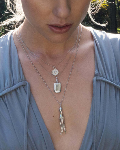 MRK "Dee" Slim Rectangular Sterling Silver Locket Necklace 18"